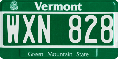 VT license plate WXN828