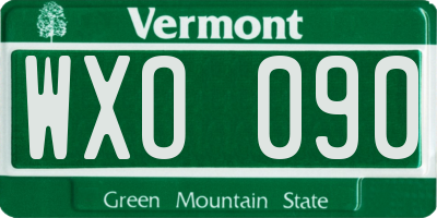 VT license plate WXO090