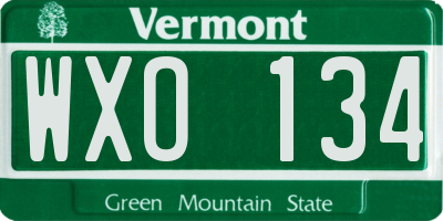 VT license plate WXO134