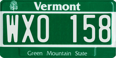VT license plate WXO158