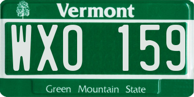 VT license plate WXO159