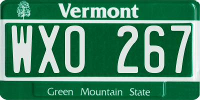 VT license plate WXO267