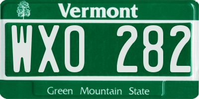 VT license plate WXO282