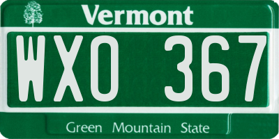 VT license plate WXO367