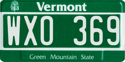VT license plate WXO369