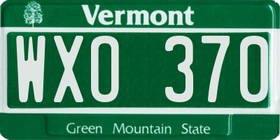 VT license plate WXO370