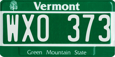 VT license plate WXO373