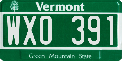 VT license plate WXO391