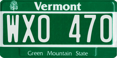 VT license plate WXO470