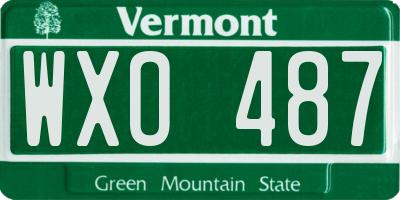 VT license plate WXO487