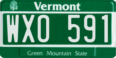 VT license plate WXO591