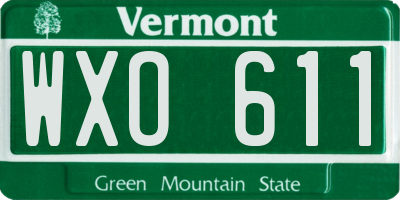 VT license plate WXO611