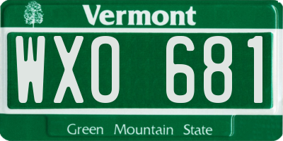 VT license plate WXO681