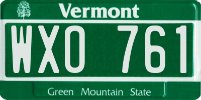 VT license plate WXO761