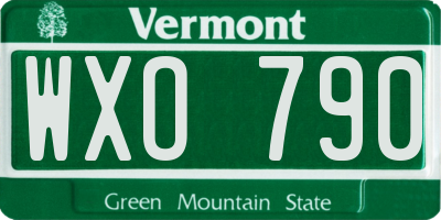 VT license plate WXO790