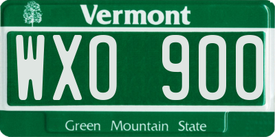 VT license plate WXO900