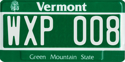 VT license plate WXP008
