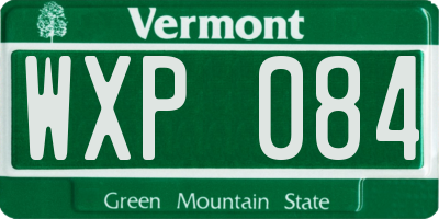 VT license plate WXP084