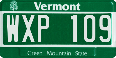 VT license plate WXP109