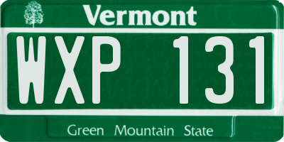 VT license plate WXP131