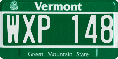 VT license plate WXP148