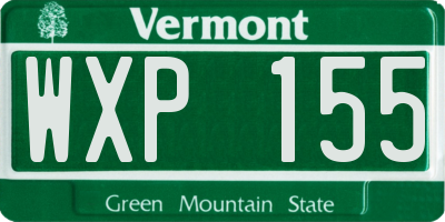 VT license plate WXP155