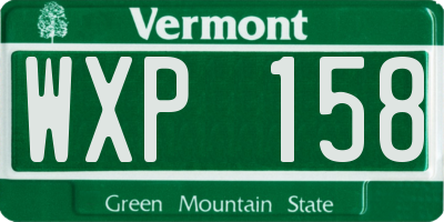 VT license plate WXP158