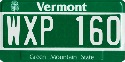 VT license plate WXP160