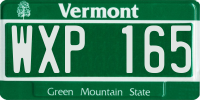 VT license plate WXP165