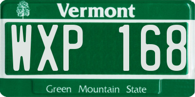 VT license plate WXP168