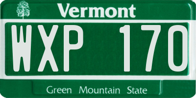 VT license plate WXP170