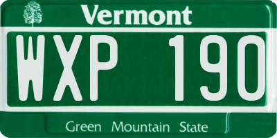 VT license plate WXP190