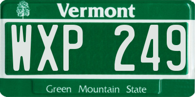 VT license plate WXP249