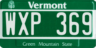 VT license plate WXP369