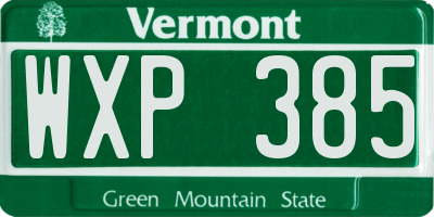 VT license plate WXP385