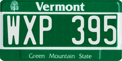 VT license plate WXP395