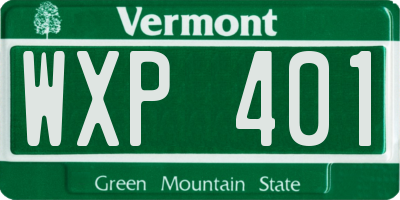 VT license plate WXP401