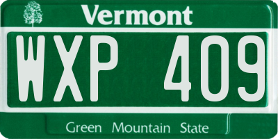 VT license plate WXP409