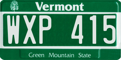 VT license plate WXP415