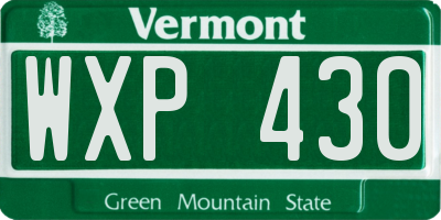 VT license plate WXP430