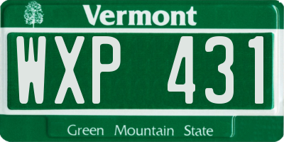 VT license plate WXP431