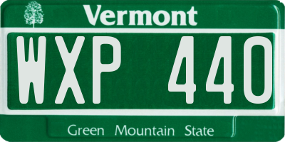 VT license plate WXP440