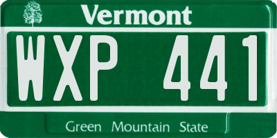 VT license plate WXP441