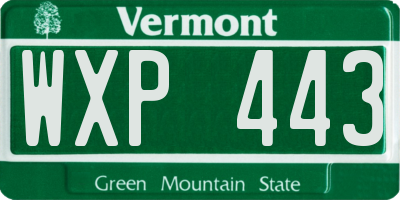 VT license plate WXP443