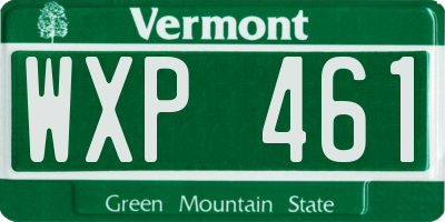 VT license plate WXP461