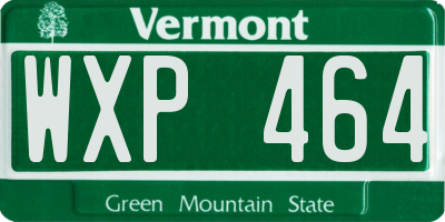 VT license plate WXP464