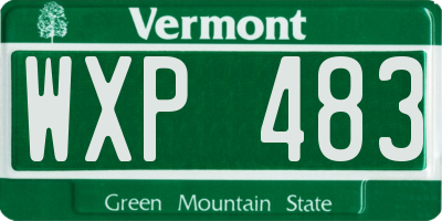 VT license plate WXP483