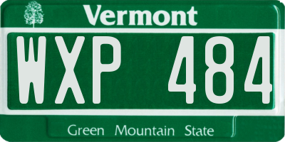 VT license plate WXP484