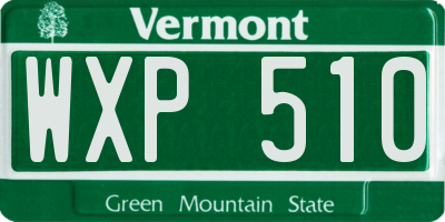 VT license plate WXP510