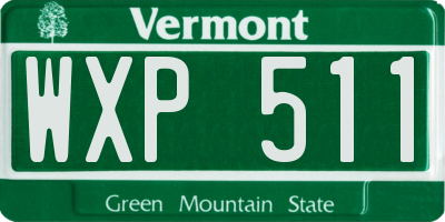 VT license plate WXP511